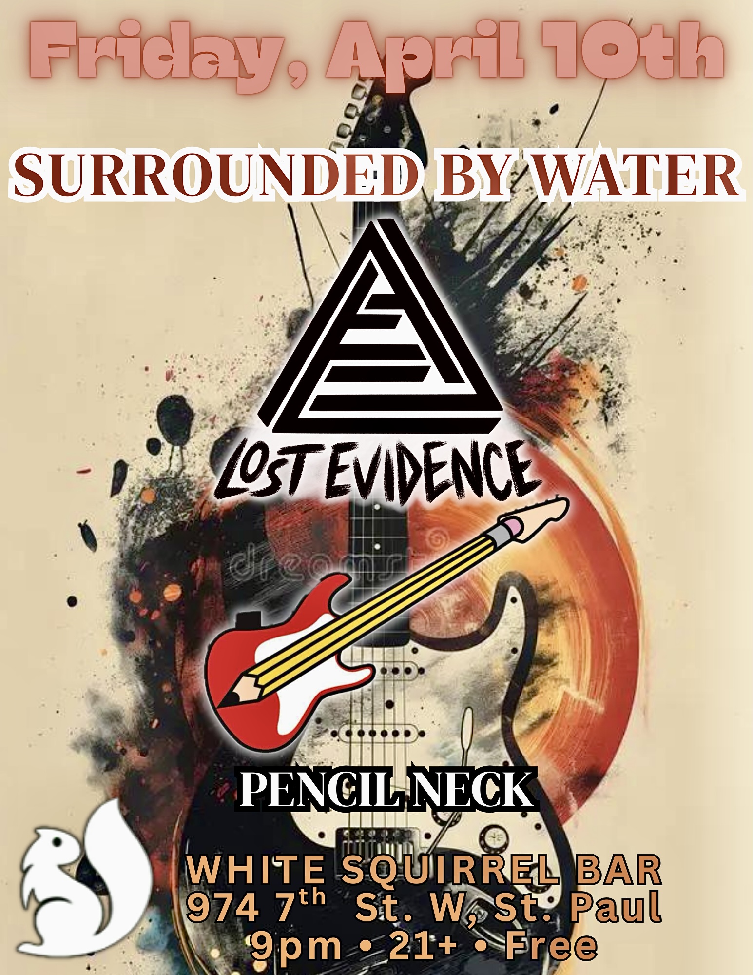 Lost Evidence w. Pencil Neck, Surrounded By Water