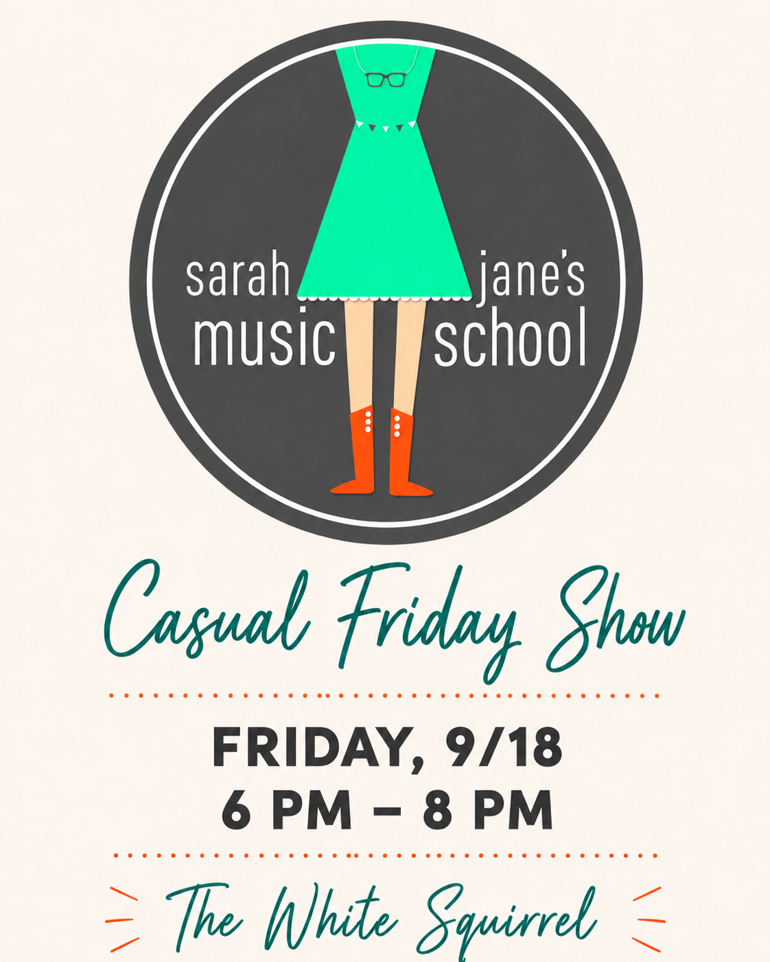 Casual Friday With Sarah Jane’s Music School at The White Squirrel